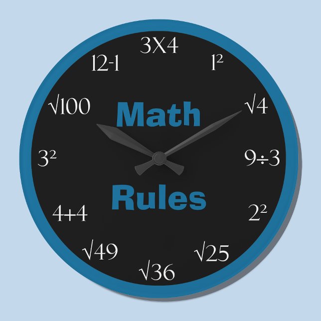 Math Problem Ordroom Clock - Math Rules Große Wanduhr (Von Creator hochgeladen)