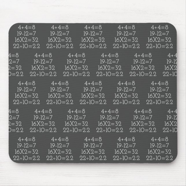 Math-Probleme auf grau Mousepad (Vorne)