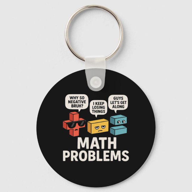 Math Problems Symbols Funny Teacher Byck To School Schlüsselanhänger (Vorderseite)