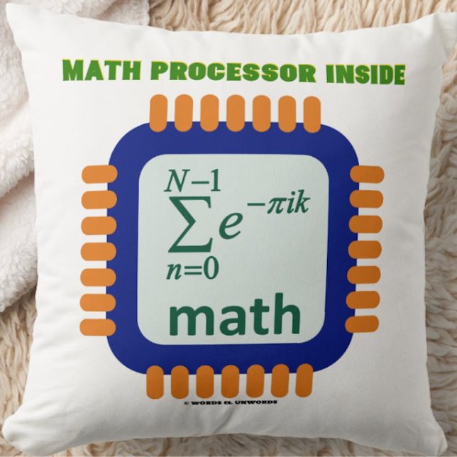 Math Prozessor Inside Semiconductor Chip Gleichung Kissen (Throw pillow for semiconductor/math/programmer people featuring the saying "Math Processor Inside")