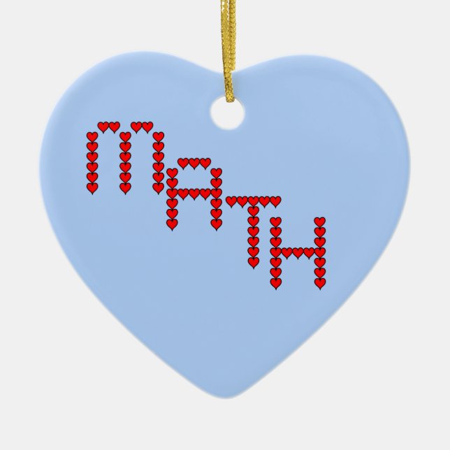 Math Red Hearts Text Keramik Ornament (Vorne)