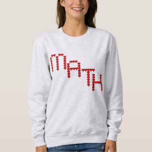 Math Red Hearts Text Sweatshirt
