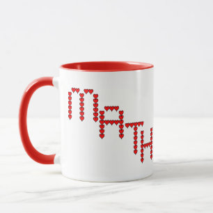 Math Red Hearts Text Tasse