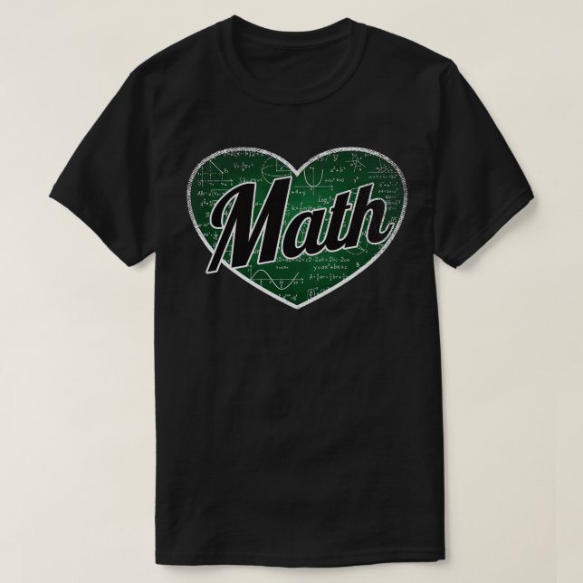 Math Retro Heart Blackboard Liebe T-Shirt (Design vorne)