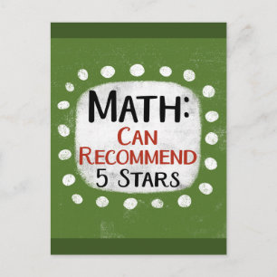 Math Review 5 Sterne Postkarte