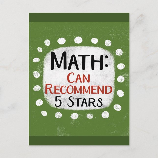 Math Review 5 Sterne Postkarte (Vorderseite)