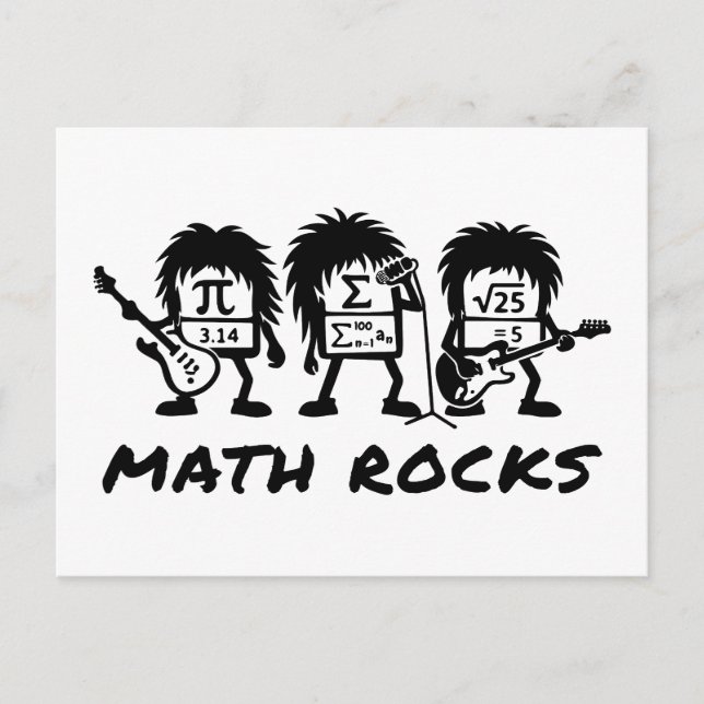 Math Rocks Academic Rock Band Humor Postkarte (Vorderseite)