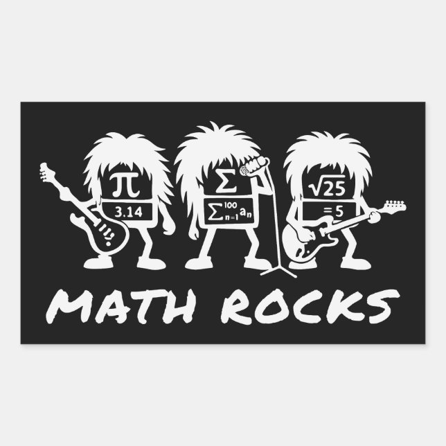 Math Rocks Academic Rock Band Humor Rechteckiger Aufkleber (Vorderseite)