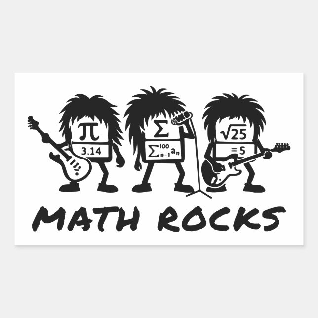 Math Rocks Academic Rock Band Humor Rechteckiger Aufkleber (Vorderseite)