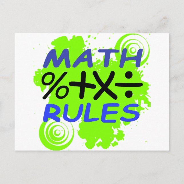 Math Rules Postkarte (Vorderseite)