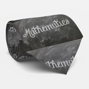Math School Teacher Blackboard Chalk Necktie Krawatte