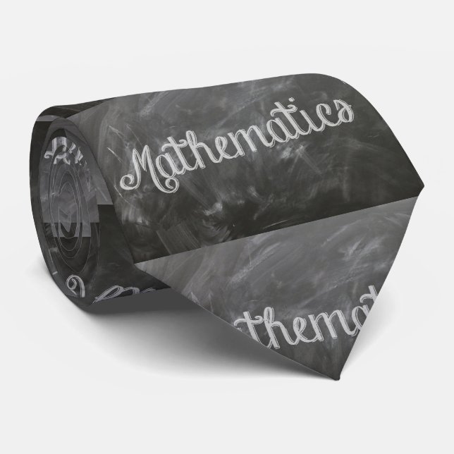 Math School Teacher Blackboard Chalk Necktie Krawatte (Gerollt)