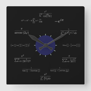 Math (schwarz) quadratische wanduhr