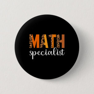 Math Specialist Leopard Erntedank Day Funny Fal Button