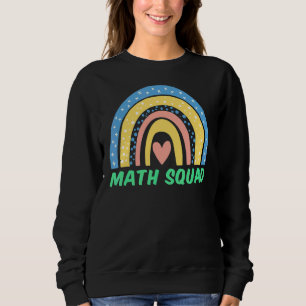 Math Squad Boho Rainbow Student Math Teacher Back Sweatshirt