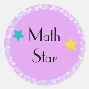 Math Star mit Sternen Runder Aufkleber