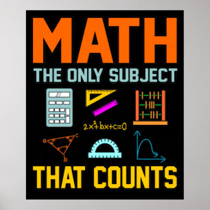 Math Subject zählt Mathematiatic Math Teacher Poster