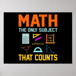 Math Subject zählt Mathematiatic Math Teacher Poster