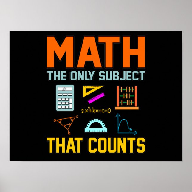 Math Subject zählt Mathematiatic Math Teacher Poster (Vorne)