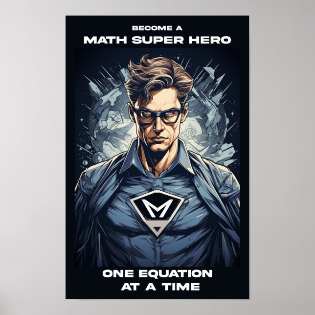 Math Super Hero Classroom Poster (Vorne)