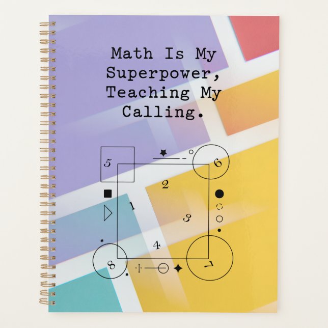 Math Superpower Teacher | Calling & Passion Planer (Vorderseite)
