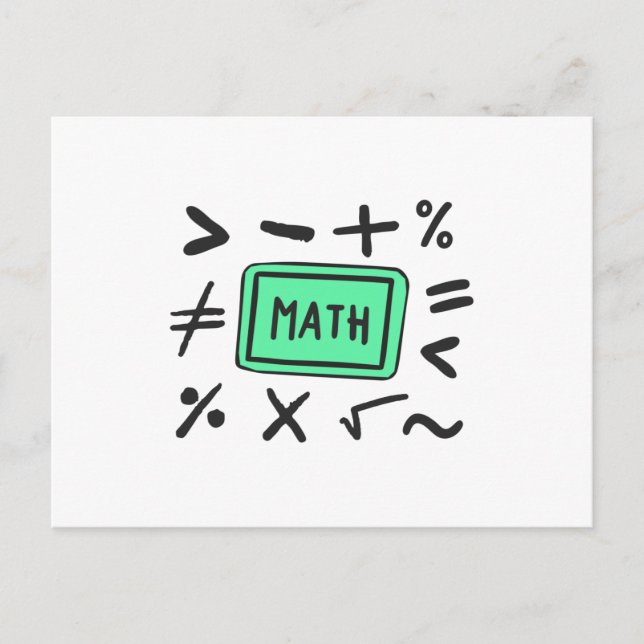 Math symbols for Students and Parents Postkarte (Vorderseite)