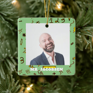 Math Symbols Frame Teacher Keramikornament