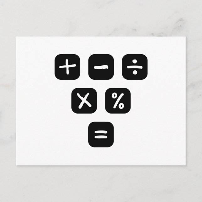 Math Symbols mathematical Signs Postkarte (Vorderseite)