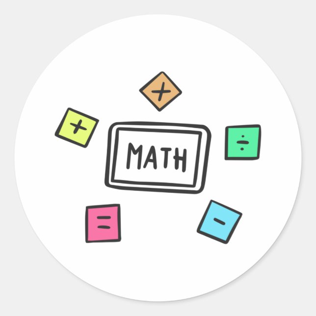 Math symbols Students and Parents Runder Aufkleber (Vorderseite)