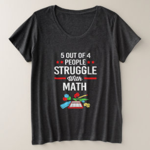 Math Teacher 5 Out Of 4 People Große Größe T-Shirt