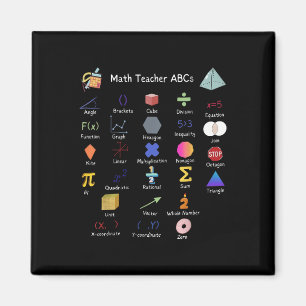 Math Teacher Abcs Alphabet Lehrerin Mat Magnet
