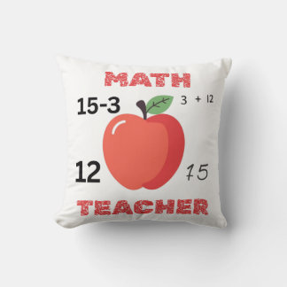 Math teacher apple design funny math teacher shirt kissen