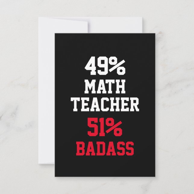 Math Teacher Badass Card Karte (Vorderseite)