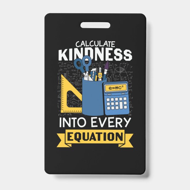 Math Teacher berechnet Kindness Ausweis (Vorderseite)
