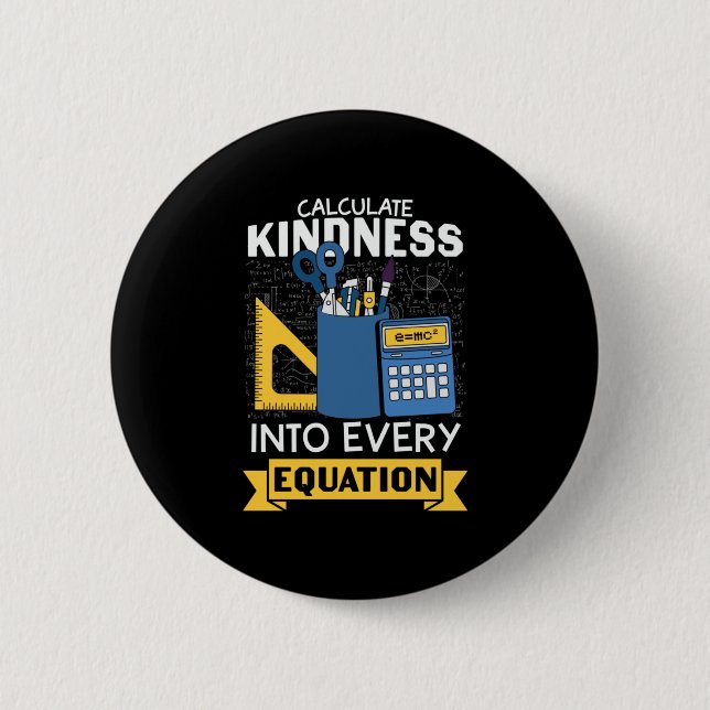 Math Teacher berechnet Kindness Button (Vorderseite)