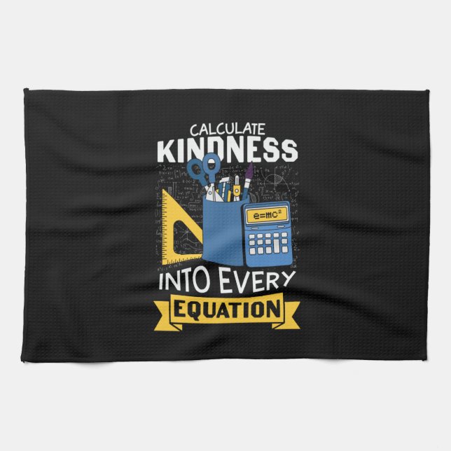 Math Teacher berechnet Kindness Geschirrtuch (Horizontal)