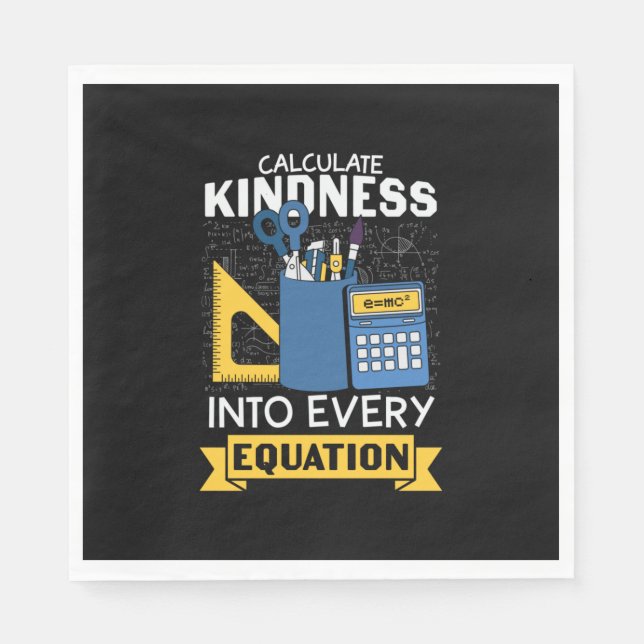 Math Teacher berechnet Kindness Serviette (Vorderseite)