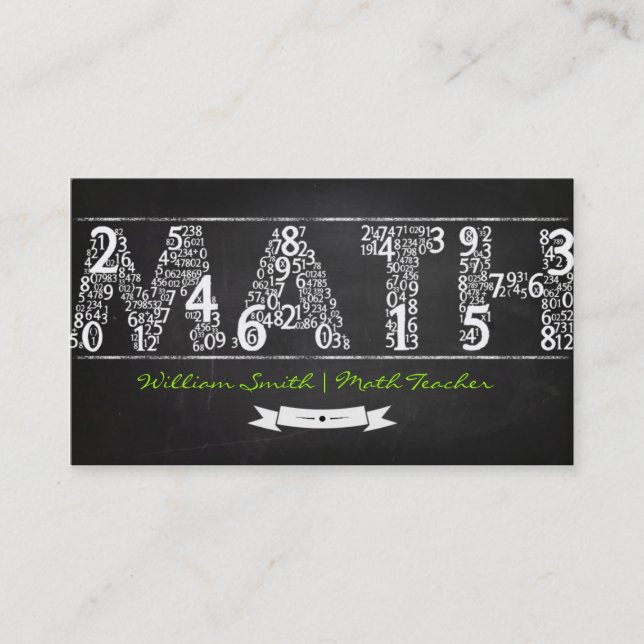 Math Teacher Business card Visitenkarte (Vorderseite)