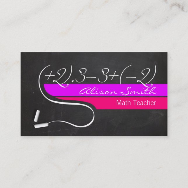 Math Teacher Business card Visitenkarte (Vorderseite)