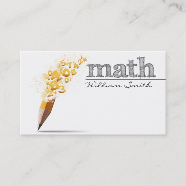Math Teacher Business card Visitenkarte (Vorderseite)