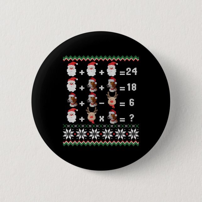 Math Teacher Christmas HARRIER Button (Vorderseite)