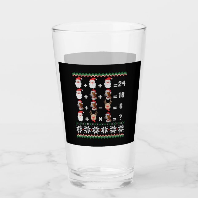 Math Teacher Christmas HARRIER Glas (Vorderseite)
