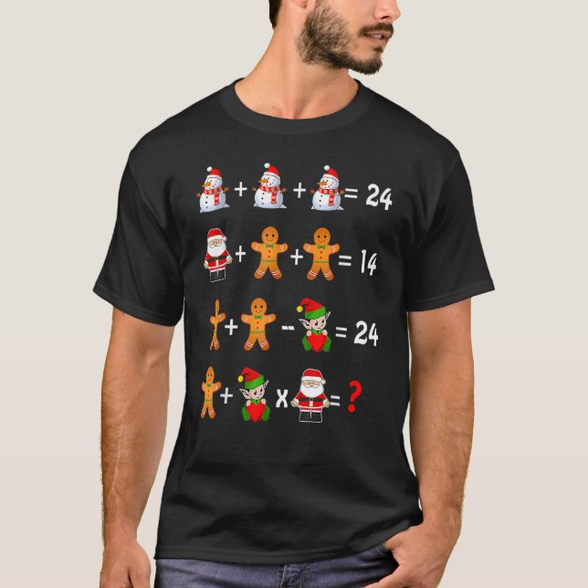 Math Teacher Christmas   Order Of Operations Quiz  T-Shirt (Vorderseite)