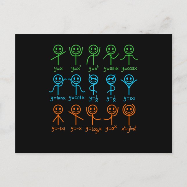 Math Teacher Dance Gleichung Mathematischer Mathem Postkarte (Vorderseite)