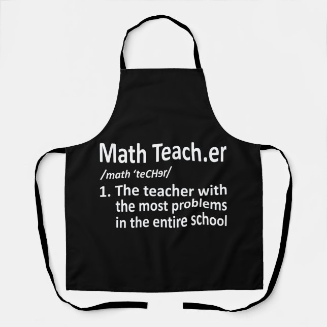 Math Teacher Definition Mathematics Maths Student Schürze (Vorderseite)