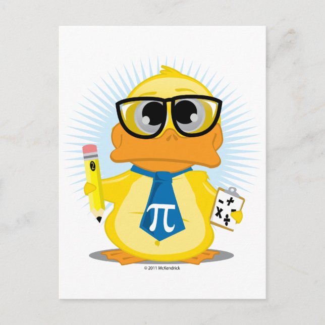 Math Teacher Duck Postkarte (Vorderseite)