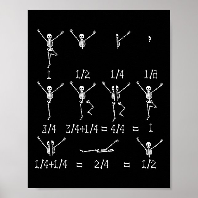 Math Teacher Equation Skeleton Math Students Hallo Poster (Vorne)