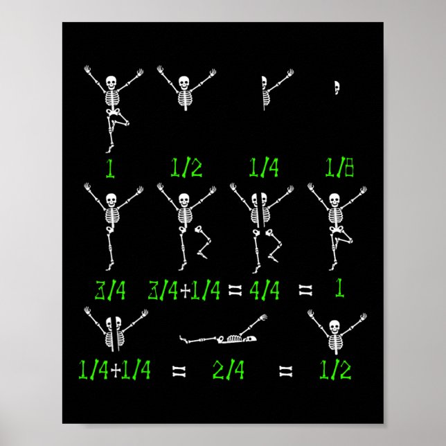 Math Teacher Equation Skeleton Math Students Hallo Poster (Vorne)