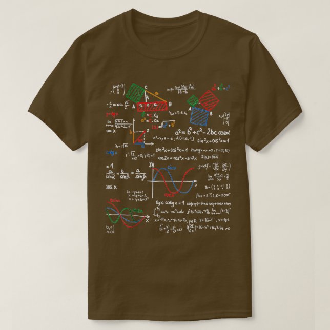 Math Teacher formas Cheat Sheet Cool Geek Nerd T T-Shirt (Design vorne)