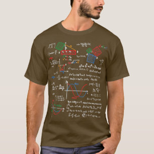 Math Teacher formas Cheat Sheet Cool Geek Nerd T T-Shirt